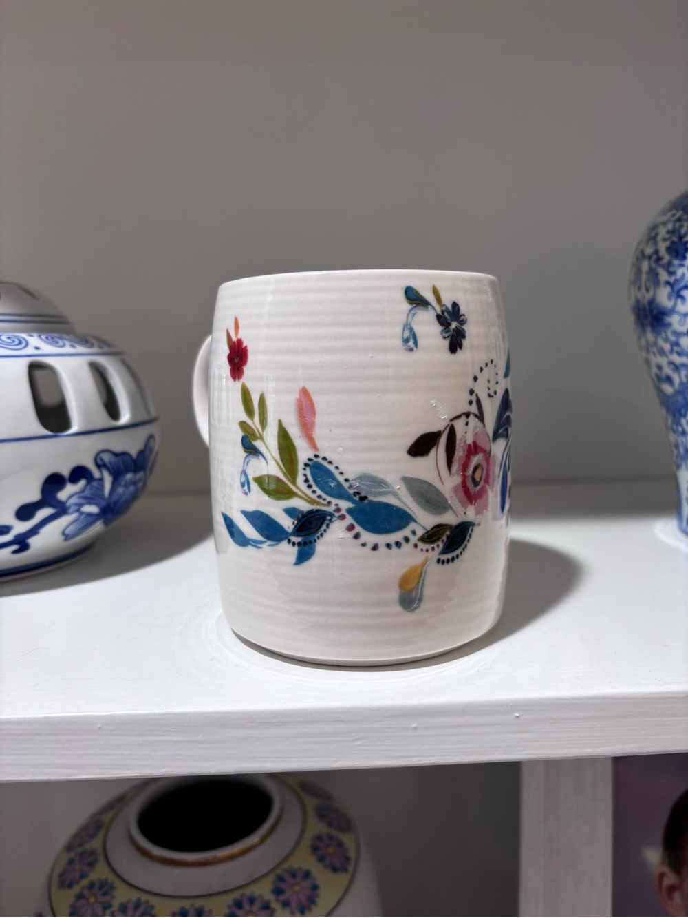 Anthropologie Starla M. Halfmann Monogram Floral Letter "A" Coffee Mug Cup - Picture 3 of 5